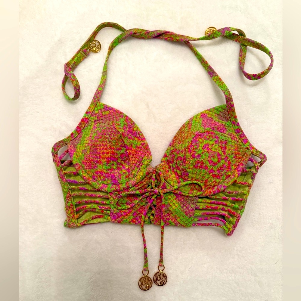 π LULI FAMA - SUPER SEXY CORSET STYLE TOP π Snake Skin Patterned Bikini Top - Picture 6 of 10
